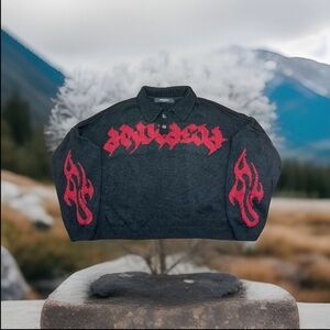 Drop Dead rare knitted calligraphy sweater men sz M